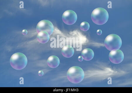 Rainbow soap bubbles Stock Photo