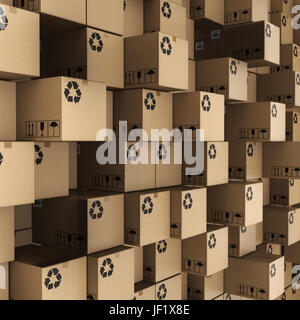 3D rendering cardboard box Stock Photo