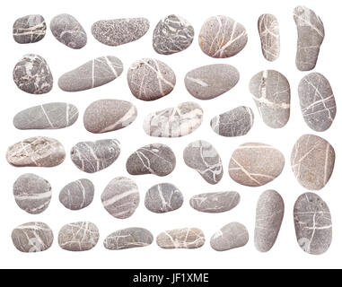 pebbles on white Stock Photo