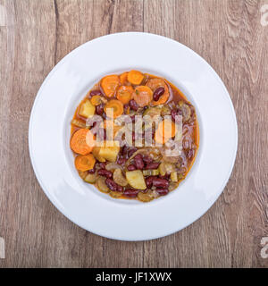 Soup with beans and carrots Stock Photo