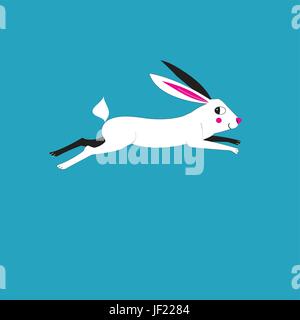 Illustration of a running hare Stock Vector