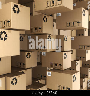 3D rendering cardboard box Stock Photo