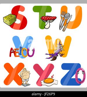 education, illustration, character, collection, alphabet, cartoon, ABC, type, Stock Vector