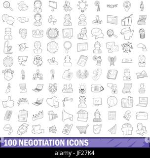 Agreement Negotiation line icons collection. Bargain, Compromise ...