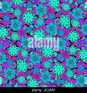 Vibrant Floral Collage Seamless Pattern Stock Photo