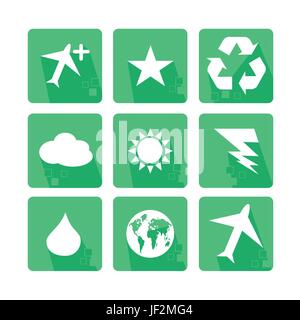 set, icons, elements, object, services, eco, environment, enviroment, graphics, Stock Vector