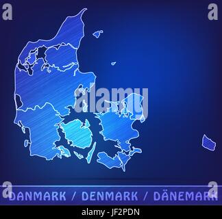 map of denmark Stock Vector