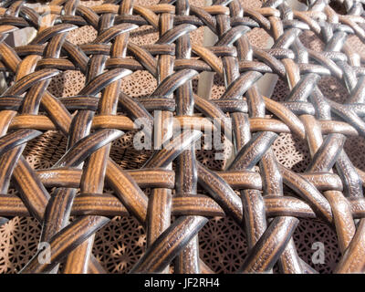 Closed up wooden wicker texture background Stock Photo