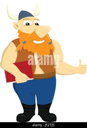 education, illustration, beard, student, viking, learning, school, educational Stock Vector