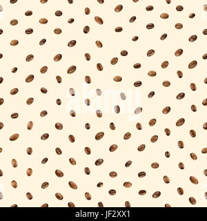Isolated Coffee beans pattern Stock Photo