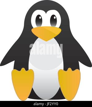 Cute pinguin. Linux mascot Tux for Ubuntu or Edubuntu etc. Vector illustration. Stock Vector