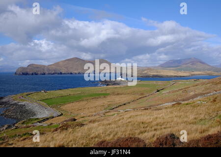 Valentia Island Lighthouse at Cromwell Point, County Kerry, Ireland Stock Photo