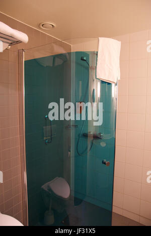 OSLO, NORWAY- JAN 20th, 2017: Modern and spacious bathroom suite designed with luxury and functional in an airport Park Inn hotel Stock Photo
