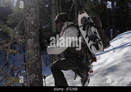 Young French officers take part to winter training in the Alps Stock Photo