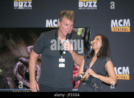 Sam J. Jones, who formerly played Flash Gordon in the 1980 film, attending the 2017 MCM London Comic Con at the ExCel Centre, London.  Featuring: Sam J. Jones Where: London, United Kingdom When: 27 May 2017 Credit: Ricky Swift/WENN.com Stock Photo