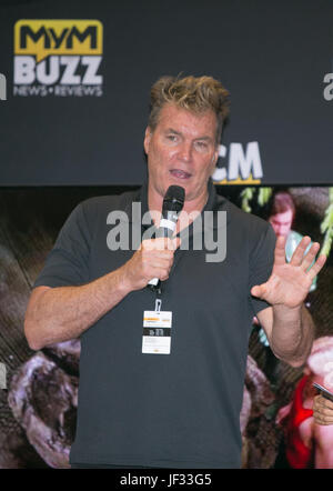 Sam J. Jones, who formerly played Flash Gordon in the 1980 film, attending the 2017 MCM London Comic Con at the ExCel Centre, London.  Featuring: Sam J. Jones Where: London, United Kingdom When: 27 May 2017 Credit: Ricky Swift/WENN.com Stock Photo