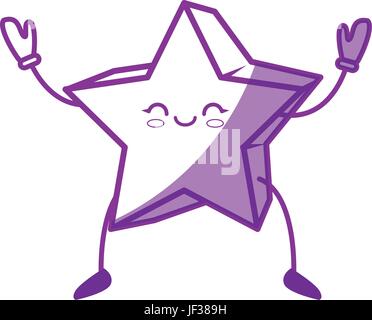 kawaii star icon over white background vector illustration Stock Vector