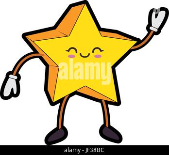 kawaii star icon over white background colorful design vector illustration Stock Vector