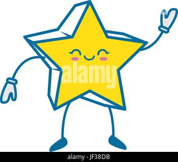 kawaii star icon over white background colorful design vector illustration Stock Vector