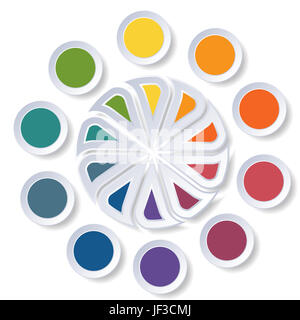 Template infographics Pie chart or area chart for 10 positions. Stock Photo