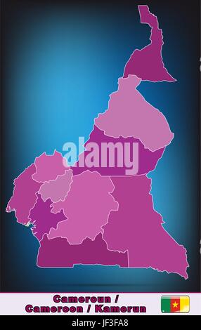 map of cameroon Stock Vector