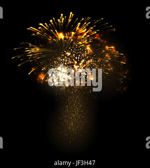 Festive Christmas grandiose firework explode bursting sparkling on black background - abstract  illustration Stock Photo