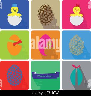 graphics, easter, set, icons, blue, object, sweet, sweets, game, tournament, Stock Vector