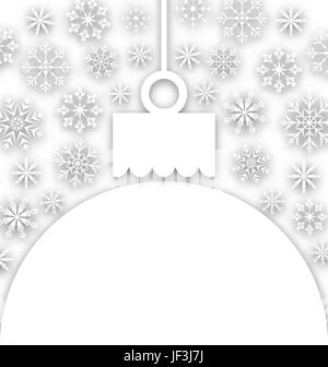 Illustration paper Christmas ball with snowflakes textured - Stock Photo