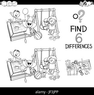 difference game coloring page Stock Photo - Alamy