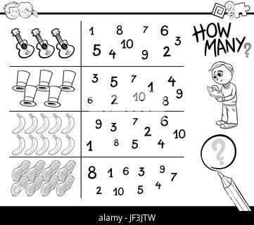 maths game coloring page Stock Photo - Alamy
