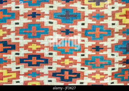 Geometric traditional kilim carpet detail Stock Photo