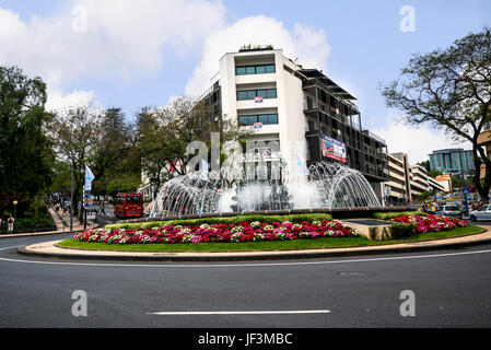 Tree Lined Main Shopping Streets in Funchal Madeira Portugal make shopping a pleasure