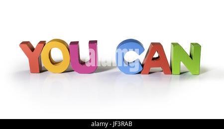 Multicolored text you can made of wood. Stock Photo