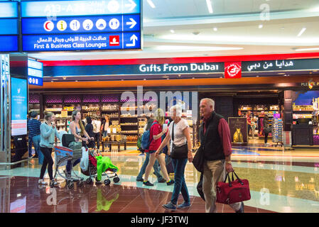 airport with shops at dubai Stock Photo