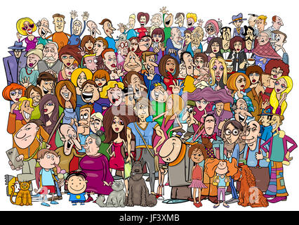 people in the crowd cartoon Stock Photo: 146989581 - Alamy