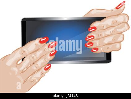 telephone, phone, hand, hands, finger, isolated, model, design, project, Stock Vector