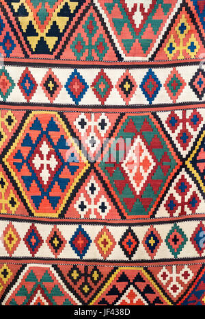 Geometric traditional kilim carpet detail Stock Photo