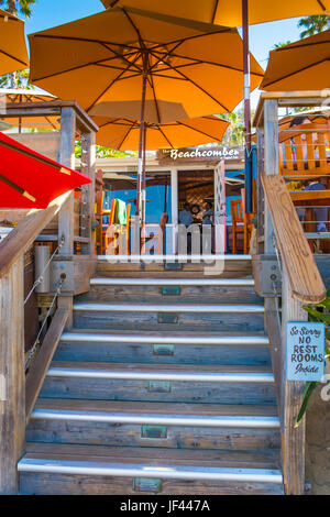 The beach entrance to The Beachcomber Restaurant at Crystal Cove State Park California USA Stock Photo