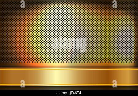 dots, banner, metallic, label, arrow, gold, grating, grate, grid, grille, dots, Stock Vector
