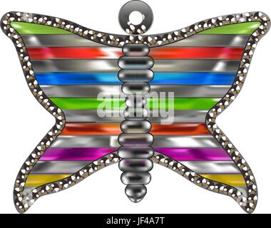 beautiful, beauteously, nice, isolated, fashion, butterfly, jewelry, jewellery, Stock Vector