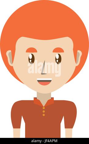 Man afro profile smiling cartoon round icon vector illustration graphic ...