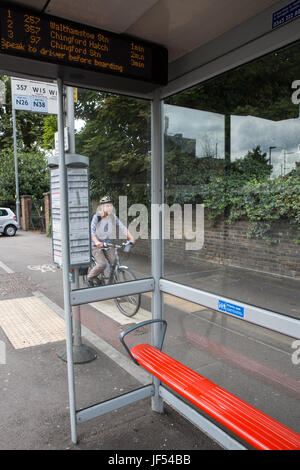 London, UK. 29th June, 2017. A bus stop bypass installed on Hoe Street in Walthamstow immediately prior to the Mini Holland scheme. Credit: Mark Kerrison/Alamy Live News Stock Photo