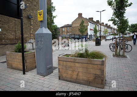 London, UK. 29th June, 2017. An installation viewed from Hoe Street in Walthamstow installed in conjunction with the London Borough of Waltham Forest's Mini-Holland scheme and Enjoy Waltham Forest programme. Credit: Mark Kerrison/Alamy Live News Stock Photo