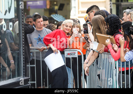 New York, United States. 29th June, 2017. Singer Bebe Rexha is seen in Soho on Manhattan Island in New York this Thursday, June 29. Credit: Brazil Photo Press/Alamy Live News Stock Photo
