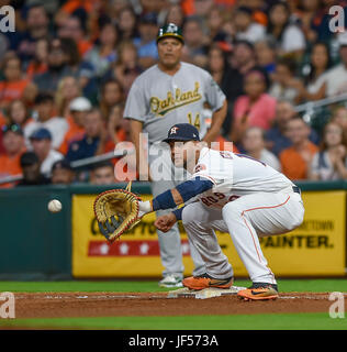 June 28, 2017: Houston Astros first baseman Yuli Gurriel (10) during a Major League Baseball game between the Houston Astros and Oakland Athletics at Minute Maid Park in Houston, TX. Chris Brown/CSM Stock Photo