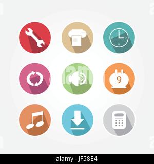 elements, office, program, object, music, isolated, graphics, modern, Stock Vector