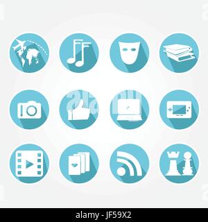 icons, elements, telephone, phone, object, travel, music, art, game, Stock Vector