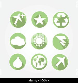 element, set, icons, elements, object, services, eco, environment, enviroment, Stock Vector
