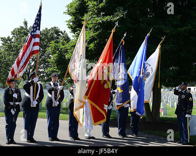 Joint Service Color Guard (honor guard) marching in parade - USA Stock ...