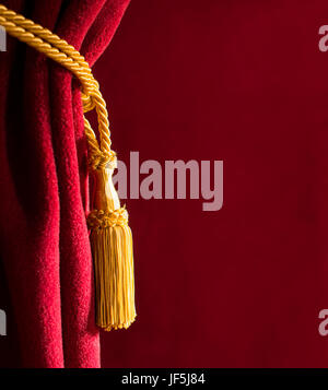 Red theatre curtain Stock Photo